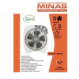 VENTILADOR DE 12, 45 W, CON TEMPORIZADOR, COLOR GRIS, TURBO.