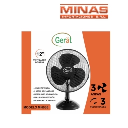 VENTILADOR DE 12, 40W X 12 UNIDADES, COLOR NEGRO, CU USD 23,75 (AHORRO USD 25,90).