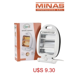 ESTUFA CUARZO DE 2 TUBOS, 400800 W,CON INTERRUPTOR DE CAIDA.