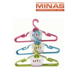 PERCHAS DE PLASTICO DE 40 CM X 5 UND, TRES COLORES.