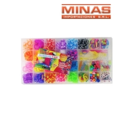 KIT DE GOMITAS PARA PULSERAS ,ESTUCHE.
