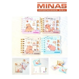 LIBRETITA 65 HOJA X  7 CM X 12 UND,CAPIBARA, $ 30 C/U.