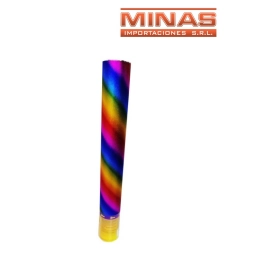 TUBO LANZA CONFETTI MULTICOLOR METALIZADO X 40 CM.