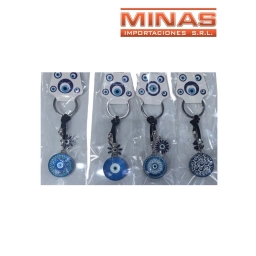 LLAVEROS DE 11 CM X 12 UND,OJO TURCO,4 DSEOS, $ 45 CU.