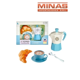 CAFETERA ITALIANA + TAZA + MEDIALUNA.