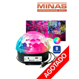 BOLA DE LUCES + REPRODUCTOR + PENDRIVE, 6 COLORES BLUETOOTH Y CONTROL 220V.