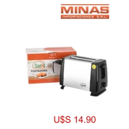 TOSTADORA PARA 2 REBANADAS, 700 W, 6 NIVELES DE TOSTADO, AC. INOXIDABLE CON NEGRO.