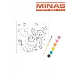 LIENZO + PINTURAS,20 CM X 20 CM,SURTIDOS