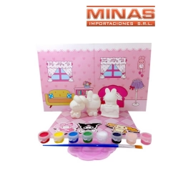 FIGURAS X 3 UND,+ PINCEL + COLORES + ACCESORIOS.