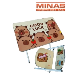 ESCRITORIO 60 CM X 40 CM + SILLITA , CAPIBARA.