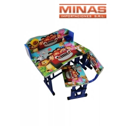 ESCRITORIO + SILLA, CON PORTALAPICES, 70 CM X 45 CM, ANIMALES DE LA SELVA.