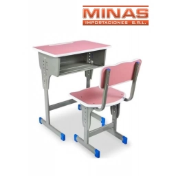 ESCRITORIO + SILLA ,REGULABLE, ROSADO (70 CM X60 CM X 40CM ),