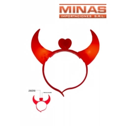 TIARA CON LUZ, CUERNITOS ROJOS.