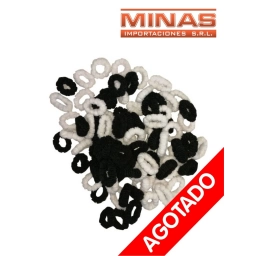 COLITAS TONOS BLANCO Y NEGRO X 100 UND, CU $ 0,30.