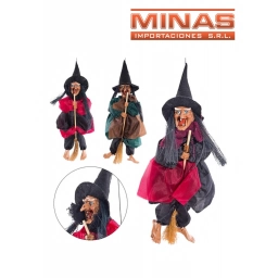 BRUJA PARA  DECORACION 25CM CON LUZ Y SONIDO