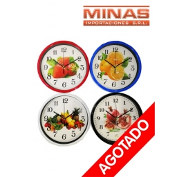 RELOJ DE PARED 25 CM,FRUTAS.
