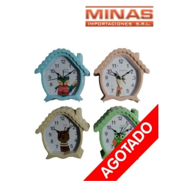 RELOJ DESPERTADOR 14 X 14 X 5 CM 4 COLORES