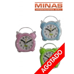 RELOJ DESPERTADOR 10 X 11 X 5 CM 3 COLORES