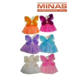 DISFRAZ MARIPOSA CON ALITAS Y VARITA, PARA BEBE.