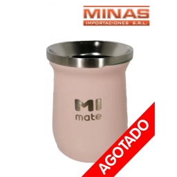 MATE DE ACERO INOXIDABLE EXCELENTE CALIDAD ROSADO X 160 ML.