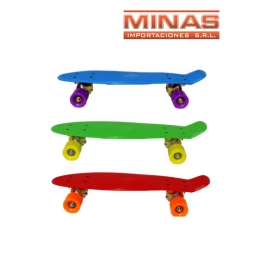 PATINETA SKATE NARANJA VERDE ROJO AZUL ROSADO 55 X 16 CM