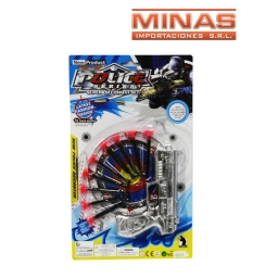 SET DE POLICA PISTOLA CON DARDOS