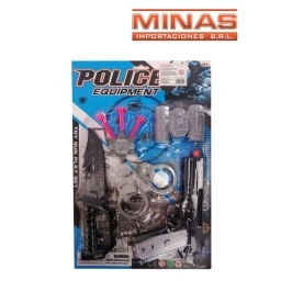 SET DE POLICIA CON ARMA + 7 ACCESORIOS.