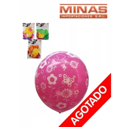 GLOBOS SURT. FLORES  X 10PCS.