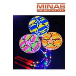 PELOTA INFLABLE CON LUZ Y MANGO.