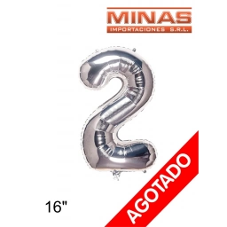 GLOBO N 2, DE 16 PULGADAS, PLATEADO.