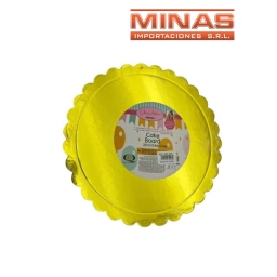 BANDEJA PARA TORTA DESECHABLE DE 30 CM X 2 MM. X 10 UND.DORADO.