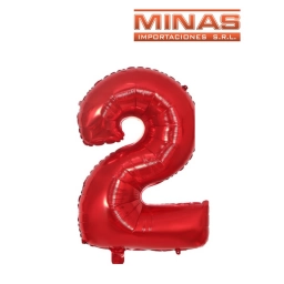 GLOBO N 2, DE 32" EN BOLSA,ROJO.