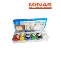 PALETA + PINCEL + 6 ACUARELAS DE 25 ML.