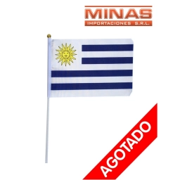 BANDERA DE URUGUAY  15 X 21 CM PALO 30CM