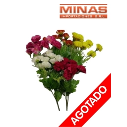 FLOR ARTIFICIAL 10 RAMAS 35 CM X 2 PCS CRISANTEMOS POMPON