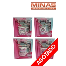 TAZA PARA MAM CUCHARA Y PLATO 4 MODELOS
