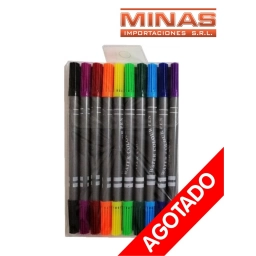 MARCADORES FINOS X 10 PCS, 2 PUNTAS.