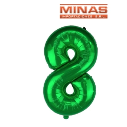 GLOBO N 8, DE 32" EN BOLSA,VERDE.