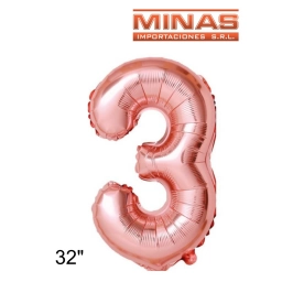 GLOBO N 3, DE 32 EN BOLSA,ROSA GOLD.