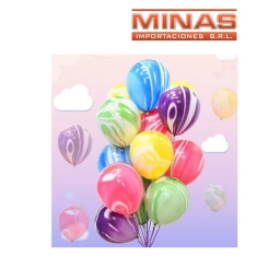 GLOBOS MARMOLADOS X 10 UND,SURTIDOS.