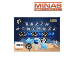 GLOBOS DE ASTRONAUTA 18 PCS