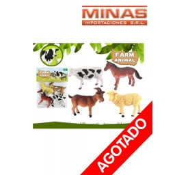 ANIMALES DE GRANJA X 4 UND.DE PLASTICO