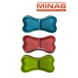 PLATO EN FORMA DE HUESO, 23 CM X 12 CM, PARA MASCOTAS.