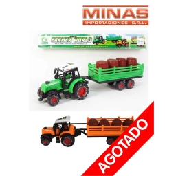 TRACTOR CON ZORRA 48 X 24 CM