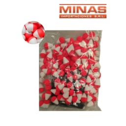 BOYA BLANCA Y ROJA 0.5g 2cm 100 PCS $5 CU