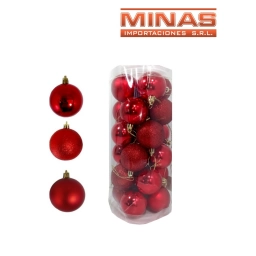 ESFERA DE NAV.DE 7 CM  X 24 UND, ROJO.