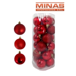 ESFERA DE NAV.DE 6 CM X 24 UND,ROJO.