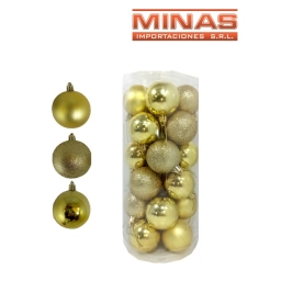 ESFERA DE NAV.DE 7 CM  X 24 UND, DORADO..