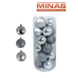 ESFERA DE NAV.DE 5  CM X 24 UND,PLATEADO.