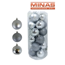 ESFERA DE NAV.DE 6 CM X 24 UND,PLATEADO.